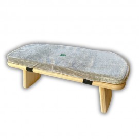 Banc de méditation pliable gris lotus avec coussin et sac