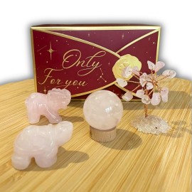 Set cadeau lithothérapie quartz rose