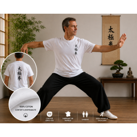 Tee-shirt Taiji Quan traditionnel &ndash; 100 % coton certifi&eacute; Oeko-Tex