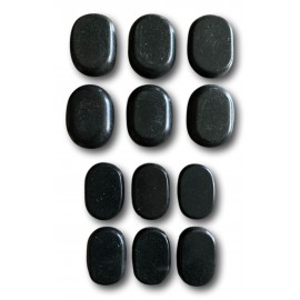 Lot de 12 pierres de massage en basalte