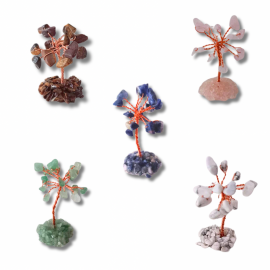 Mini arbre du bonheur en pierre naturelle avec boîte 