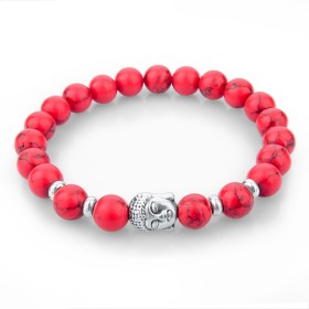 Bracelet perles rouges bouddha